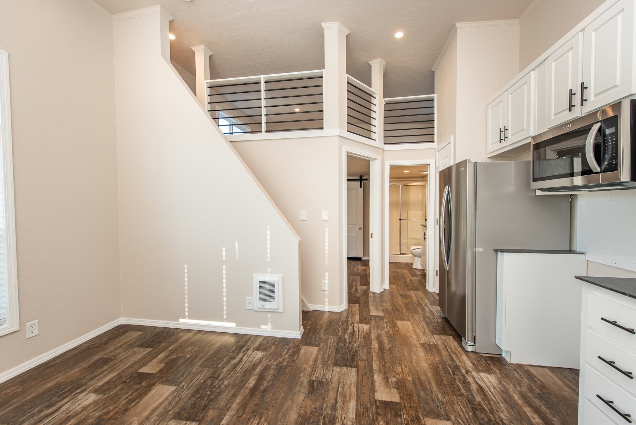 The lofted olympic interior home features