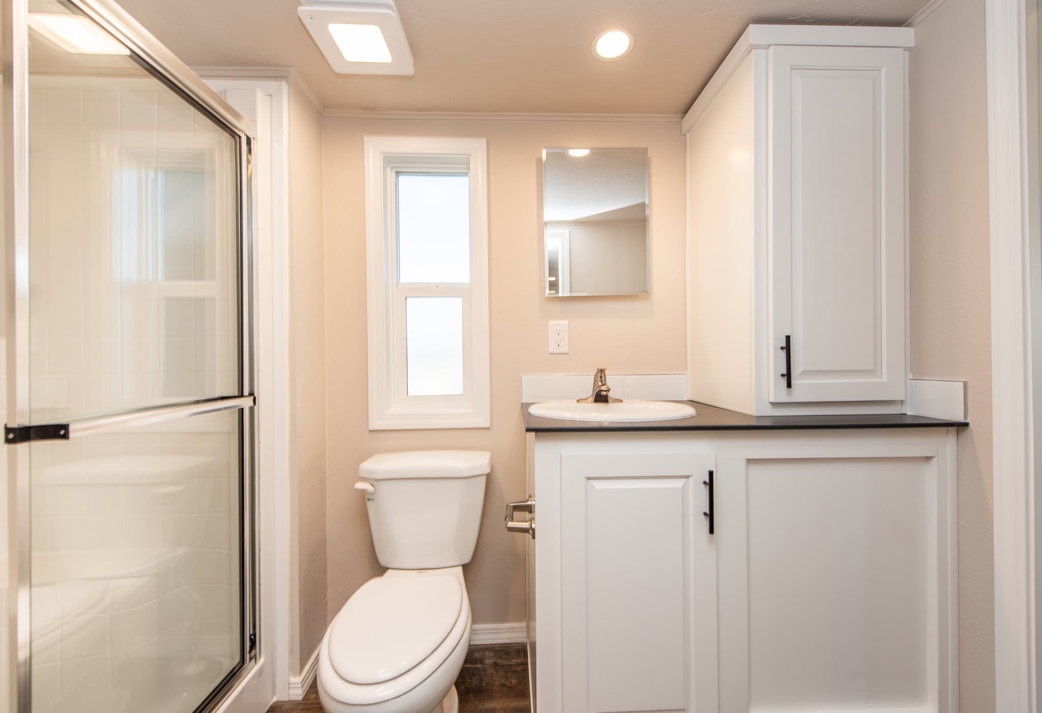 The lofted olympic bathroom home features