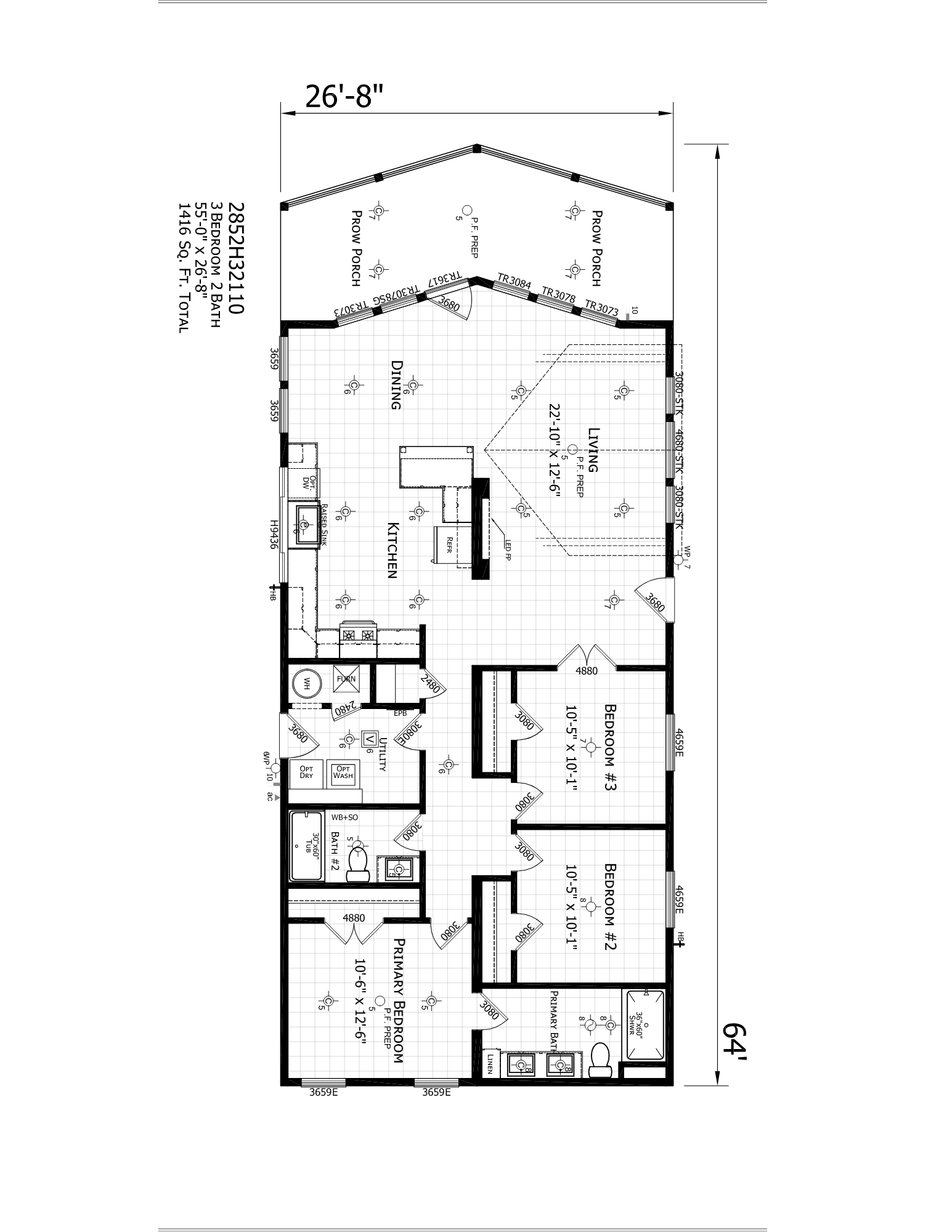 The timberline floor plan home features