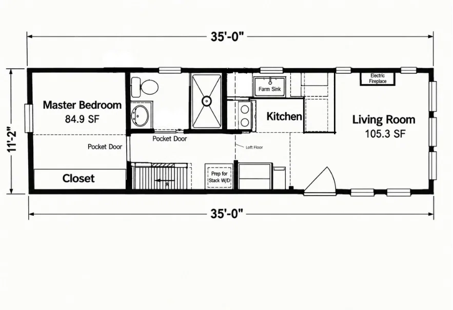 The alder floor plan home features