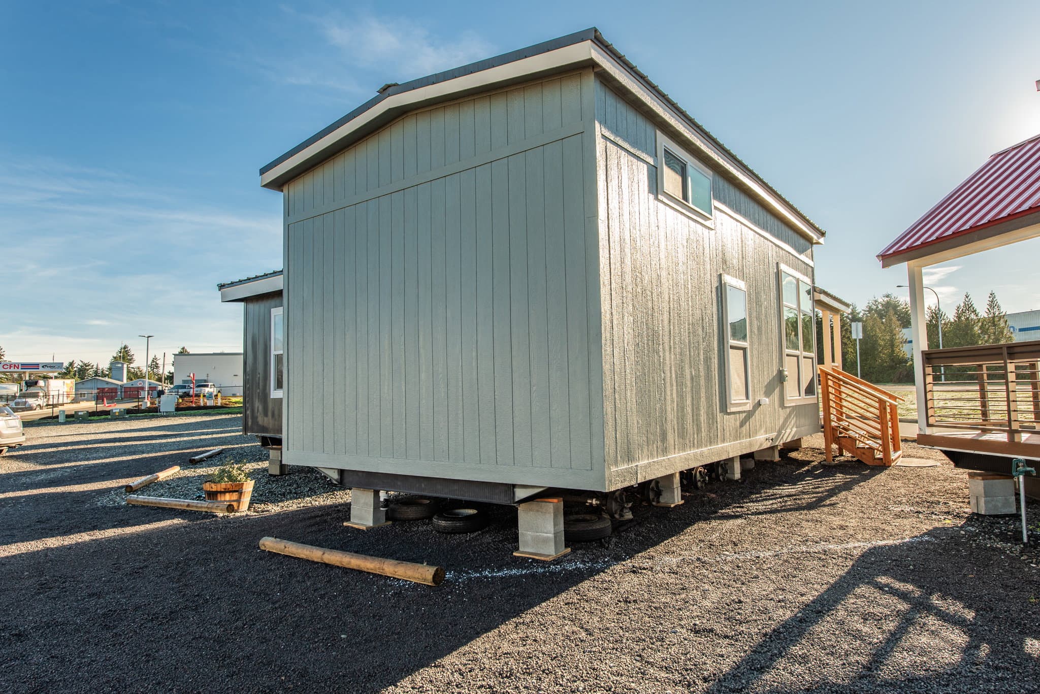 The lofted olympic exterior home features