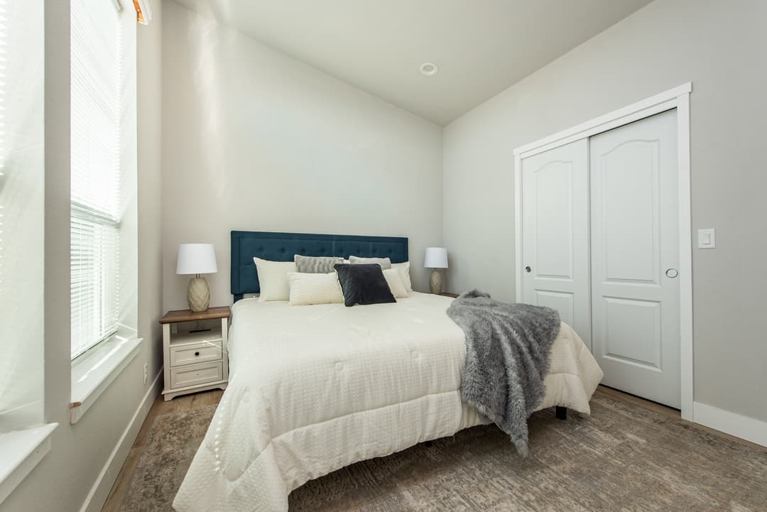 The strait bedroom home features