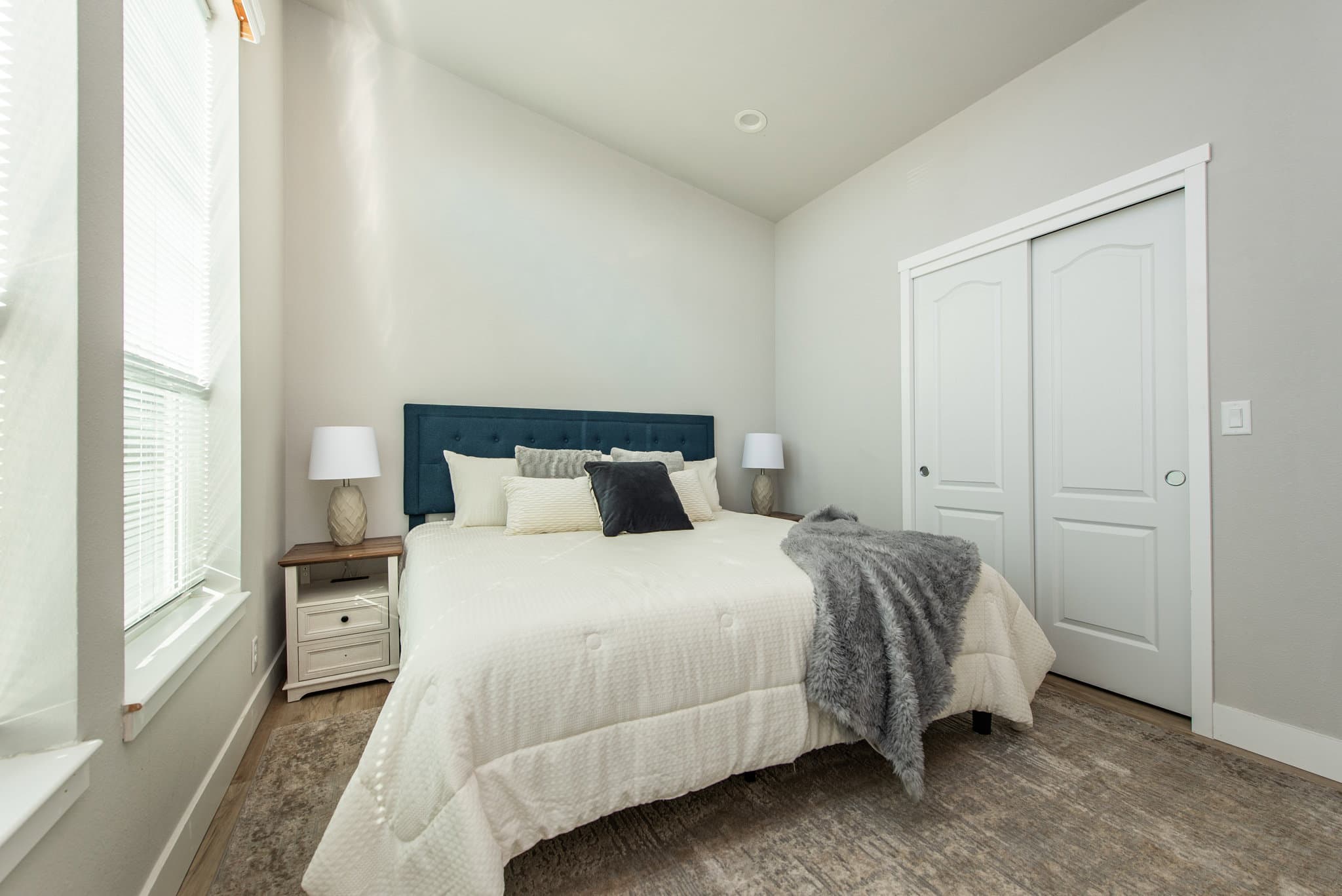 The strait bedroom home features